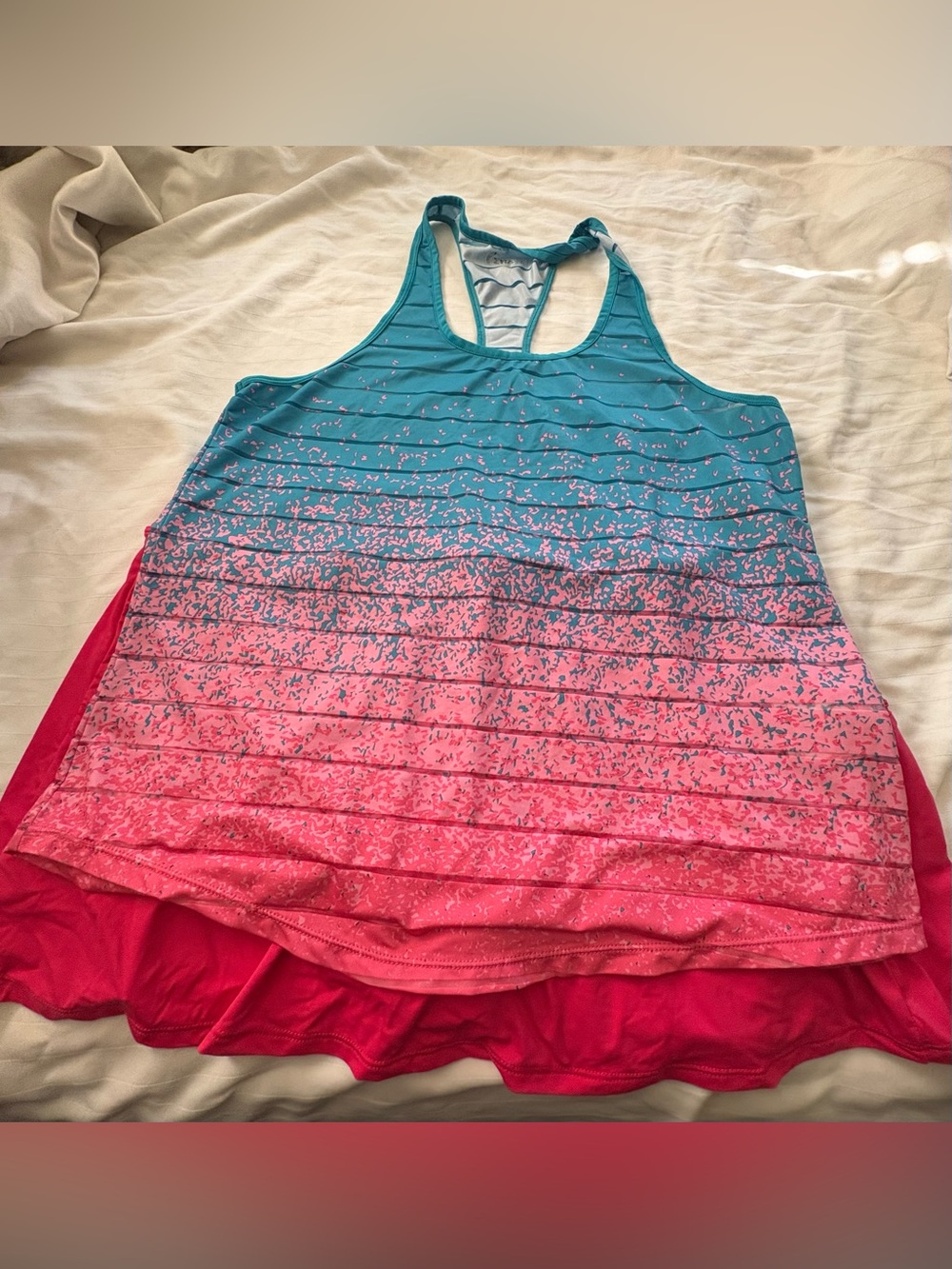 ZYIA Teal to Pink Ombre Racerback Tank with skirt